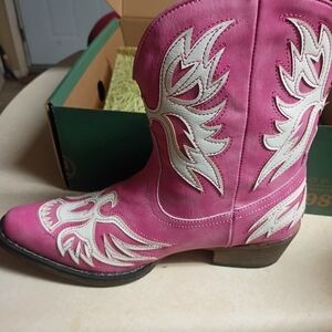 Roper Pink Western  Embroidered Boots Size 8.5